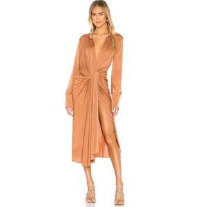 Dodo Bar Or, Pas Por Toi Lorenne Dress in Moka 42/US 6 Ruched Waist NEW #CB2